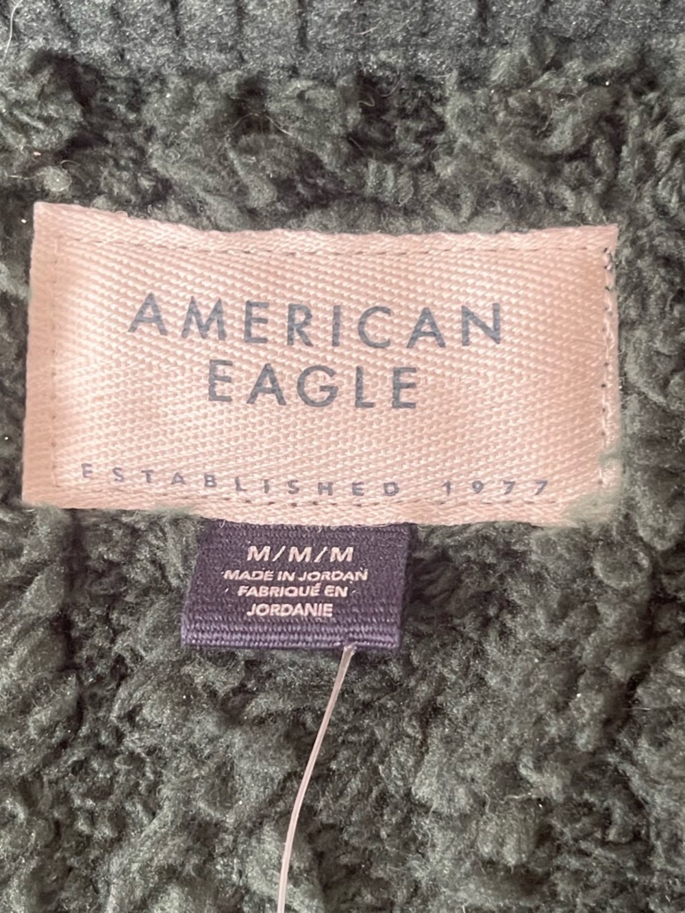 American Eagle Outfitters Green Sherpa Cable Half-Zip Sweater size medium new - Picture 6 of 8